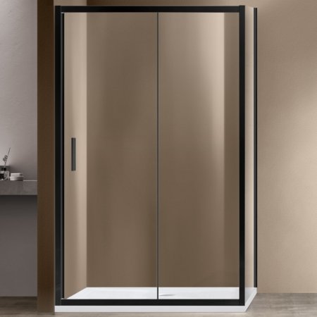Душевой уголок Vincea Garda 120х90 VSR-1G9012CLB профиль Черный стекло прозрачное 