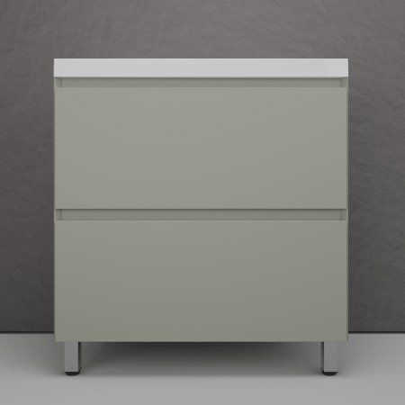 Тумба напольная Style Line "Манхэттен 80" ЭМАЛЬ под ASTI 80 2 ящика PLUS олива 