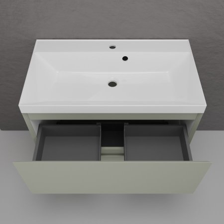 Тумба напольная Style Line "Манхэттен 80" ЭМАЛЬ под ASTI 80 2 ящика PLUS олива 