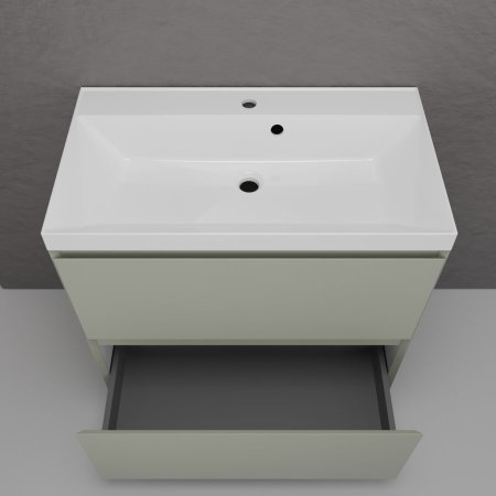 Тумба напольная Style Line "Манхэттен 80" ЭМАЛЬ под ASTI 80 2 ящика PLUS олива 