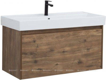 Тумба с раковиной Aquanet Nova Lite 100 дуб рустикальный (1 ящик) 