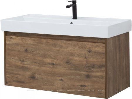 Тумба с раковиной Aquanet Nova Lite 100 дуб рустикальный (1 ящик) 