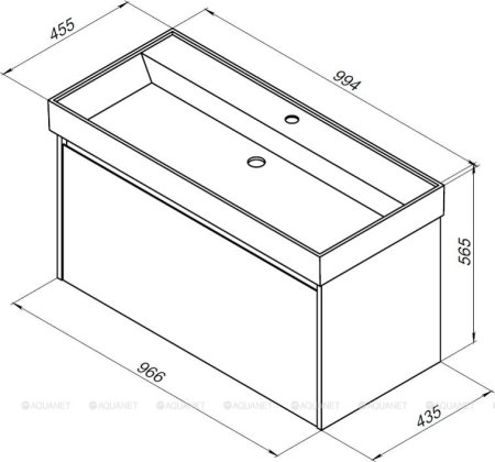 Тумба с раковиной Aquanet Nova Lite 100 дуб рустикальный (1 ящик) 