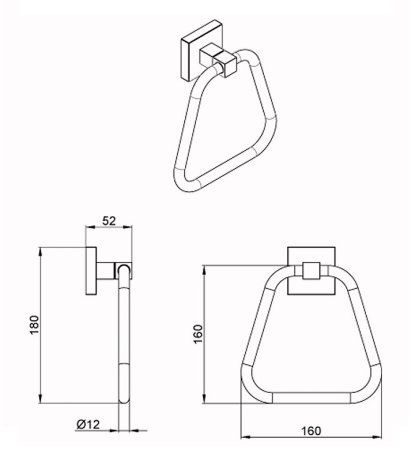 Кольцо для полотенец Azario Rina AZ-87011 Хром 