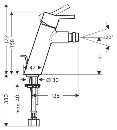 Смеситель Hansgrohe Talis S2 32240000 для биде 