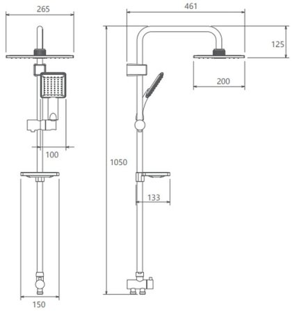Душевая система Shouder Alma 9012606 Золото 