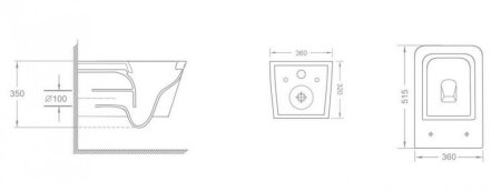 Унитаз подвесной CeramaLux 5170-18 черный 