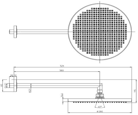 Верхний душ Bossini Apice H70430I.073 Черный матовый 