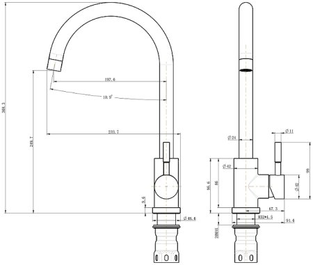 Смеситель для кухни Olive's Balear 13435-1BLB Черный матовый 
