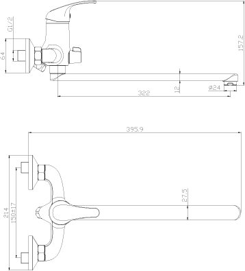 Смеситель Rossinka Y35-32 Хром 