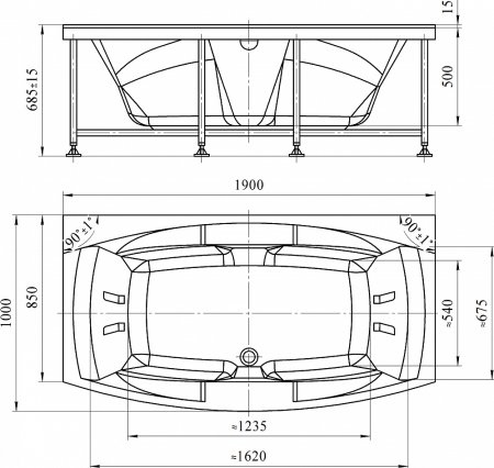 Акриловая ванна Radomir Сиэтл 