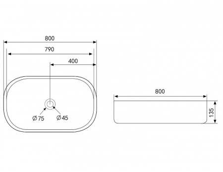 Раковина-чаша Abber Bequem 80 AC2110 Белая 