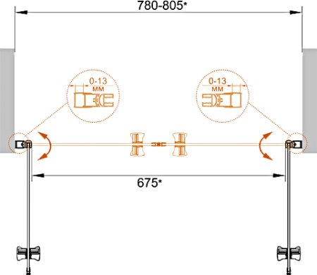 Душевая дверь в нишу Cezares ECO-O-B-2-80-P-Cr стекло punto 