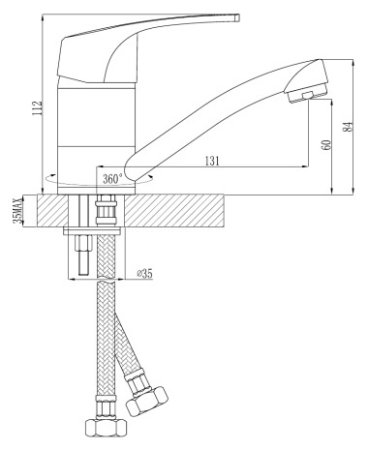 Смеситель для кухонной мойки Rossinka D40-22U 