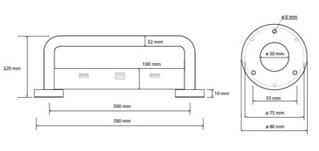 Поручень Bemeta Help program 301100571 с полкой, глянцевый 