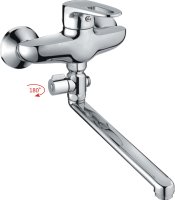 Смеситель однорычажный для ванны длинный излив HAIBA HB2168 хром