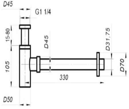 Сифон для раковины BelBagno BB-SMT2-NERO Черный матовый 