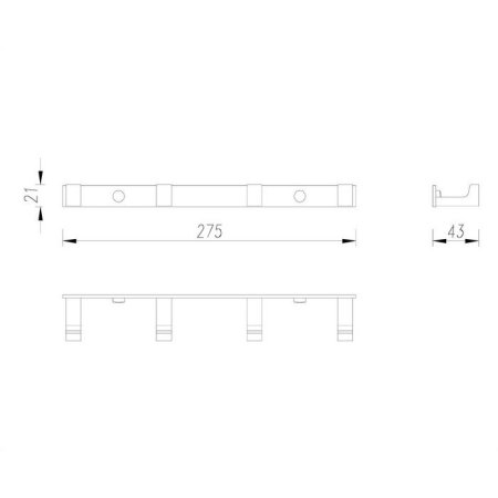 Крючок Omnires Uni UN10140/KCR хром, четверной 
