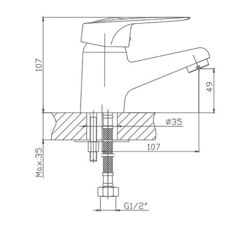 Смеситель однорычажный для раковины HAIBA CRON CN1004-2 