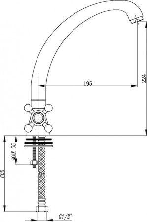 Смеситель для кухонной мойки Zorg Sanitary ZR 809 К 56-13 