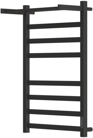 Полотенцесушитель электрический Point Меркурий PN83858PB П7 500x800 с полкой, диммер справа, черный 