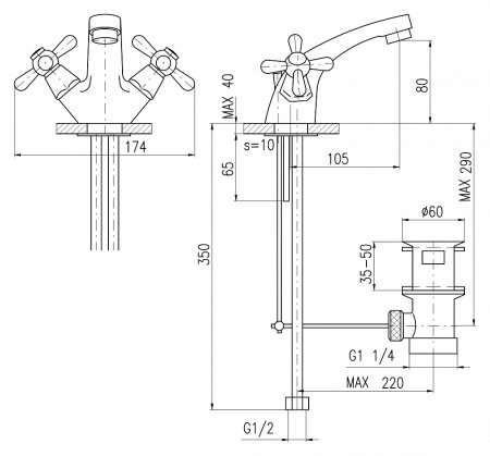 Смеситель Rav Slezak Morava MK127.5 для раковины 