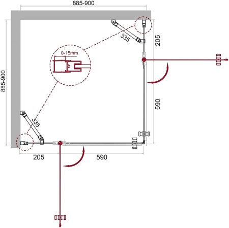 Душевой уголок BelBagno Etna 90х90 ETNA-A-22-90-C-Cr профиль Хром стекло прозрачное 