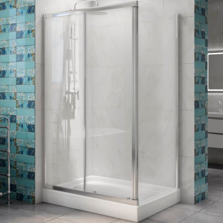 Душевой уголок BelBagno Due 120x80 DUE-AH-1-120/80-C-CR профиль Хром стекло прозрачное 
