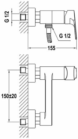 Смеситель для душа Teka Palma 652311200 Хром 