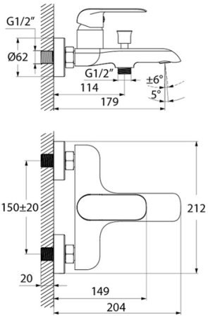 Смеситель для ванны IDDIS Calipso (CALSB00i02WA) 
