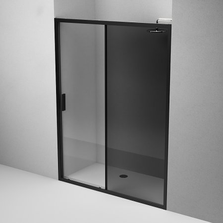 Душевая дверь AM.PM Gem 150 W90G-150-1-195BG профиль Черный матовый стекло тонированное-прозрачное 