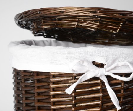 Корзина для белья WasserKRAFT Elbe WB-740-M темно-коричневая, средняя 