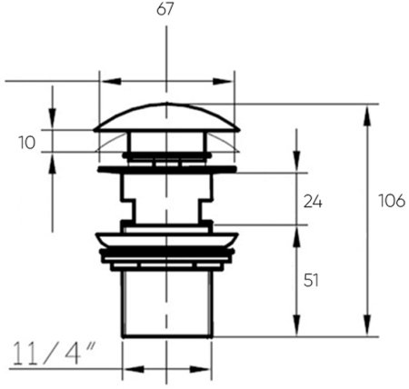 Донный клапан Bronze de Luxe 1001/1G click-clack Зеленый 