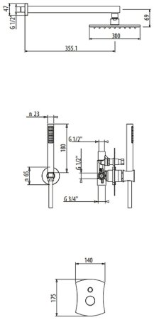 Душевая система Gattoni Intersezione 4790/PDC0 Хром 