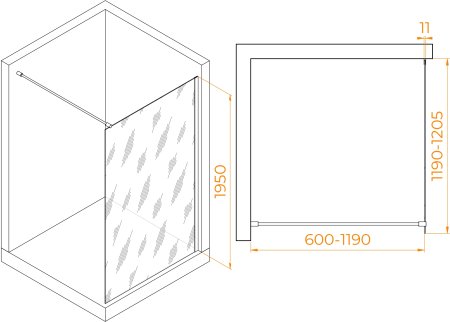 Душевая перегородка RGW WA-002G 1200 