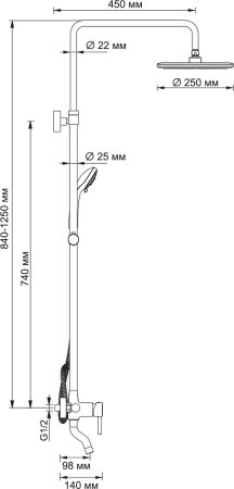 Душевая стойка WasserKRAFT A14401 