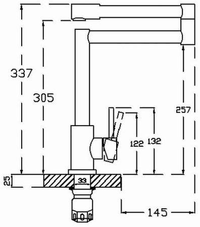 Смеситель для кухни G-Lauf ZAP4-C090 Нержавеющая сталь 