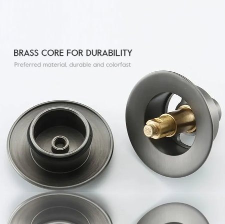 Донный клапан Frap F62-9 click-clack Оружейная сталь 