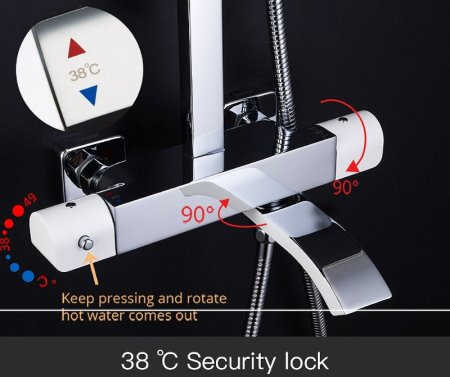 Душевая система Gappo G07 G2407-50 с термостатом Белая Хром 