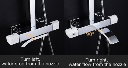 Душевая система Gappo G07 G2407-50 с термостатом Белая Хром 