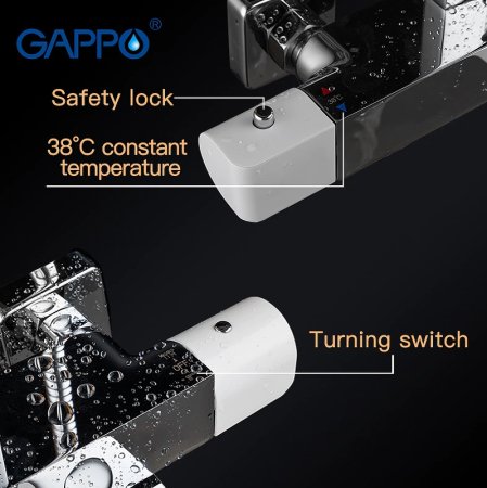 Душевая система Gappo G07 G2407-50 с термостатом Белая Хром 