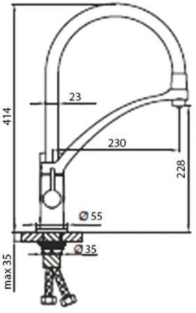 Смеситель для кухни Frap H69 F4369 Хром Черный 