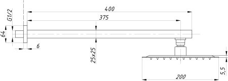 Душевая система ПСМ-Профсан с тропическим душем встраиваемая тип См-ДшОРЗШт  (PSM-CB-01) 