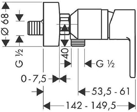 Смеситель для душа Hansgrohe Metropol S 14661000 Хром 