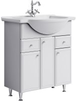 Тумба под раковину Aqwella Барселона 85 BA0108K с бельевой корзиной Белый