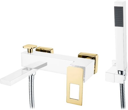 Смеситель для ванны Boheme Q 143-CRG Хром Золото 