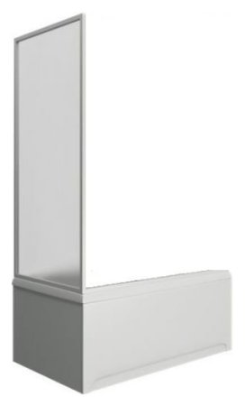 Шторка на ванну Bas Мальта, Бриз (боковая, пластик) 