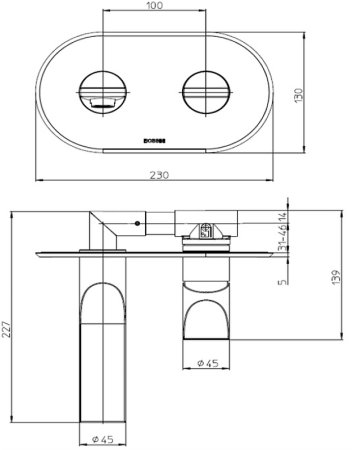 Смеситель для раковины Bossini Apice Z00549.073 Черный матовый 