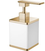 Дозатор для жидкого мыла Boheme 10969-W-G Белый Золото