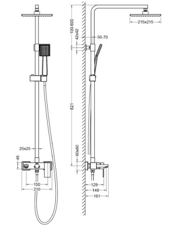 Душевая стойка Timo Selene SX-1030/03 черная 